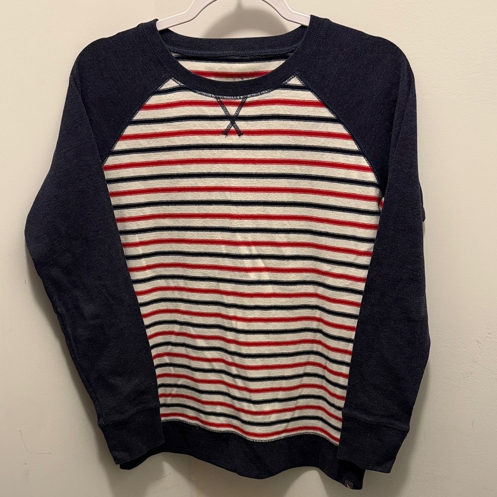 Eddie Bauer Striped Navy and Red Women's Sweater/Crewneck *nice used condition*